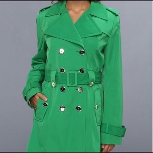 Kelly Green Calvin Klein Trench Coat 
